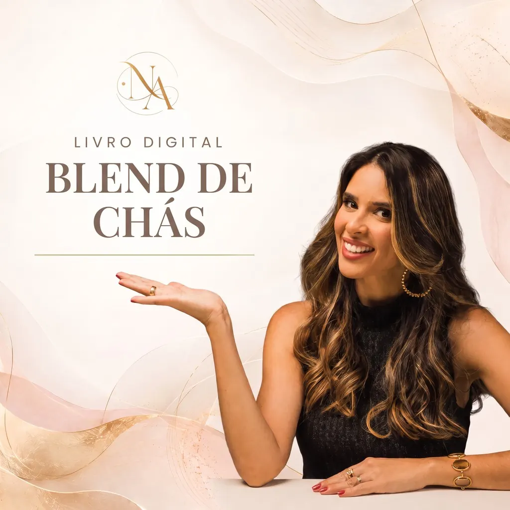 Capa do livro digital Blend de Chás, com a nutricionista Natália Amaral