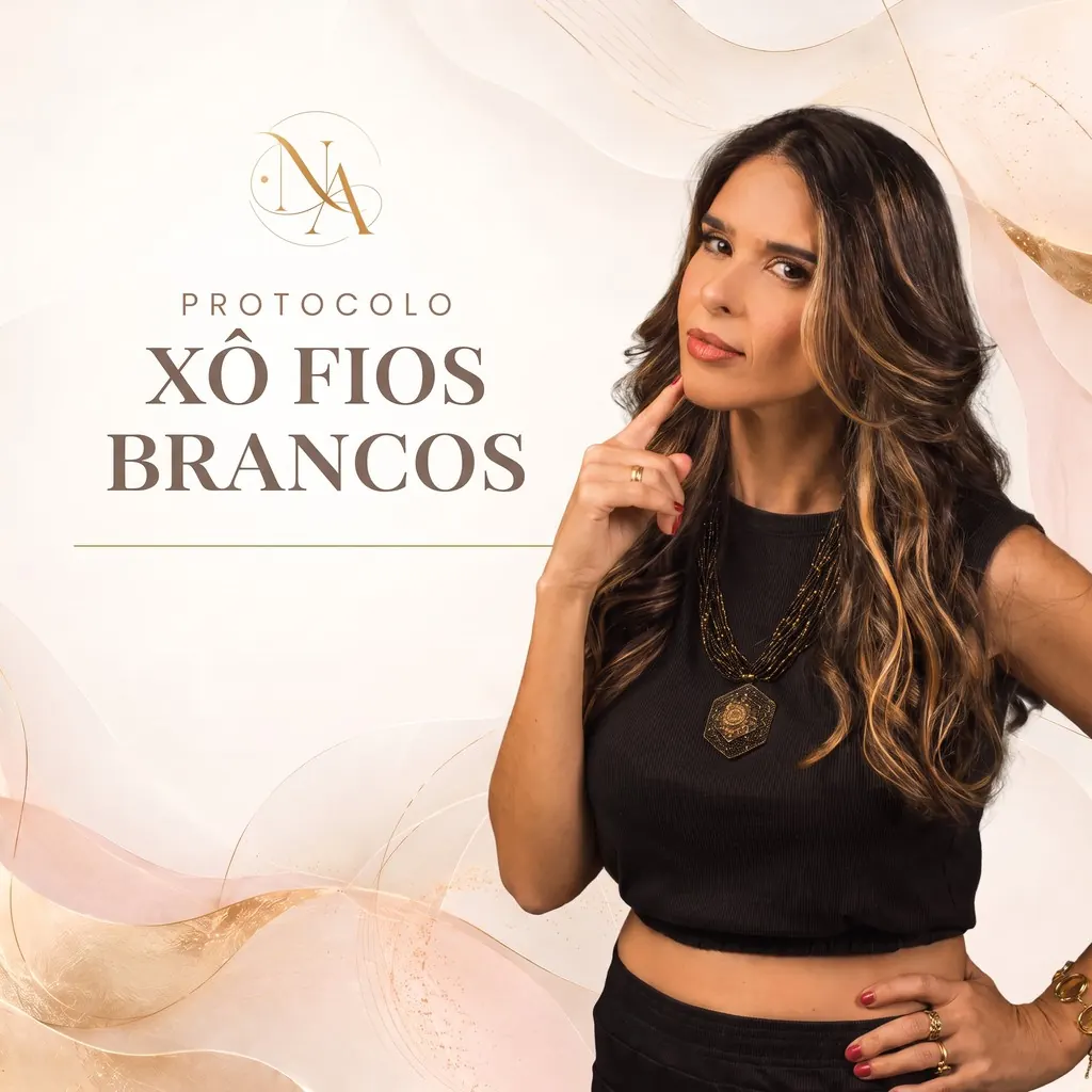 Capa do Protocolo Xô Fios Brancos, com a nutricionista Natália Amaral